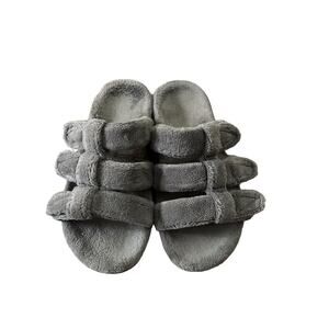 VIONIC Snooze Sandal Womens Grey‎ Slipper Comfort Slip On Adjustable Plush Sz 8